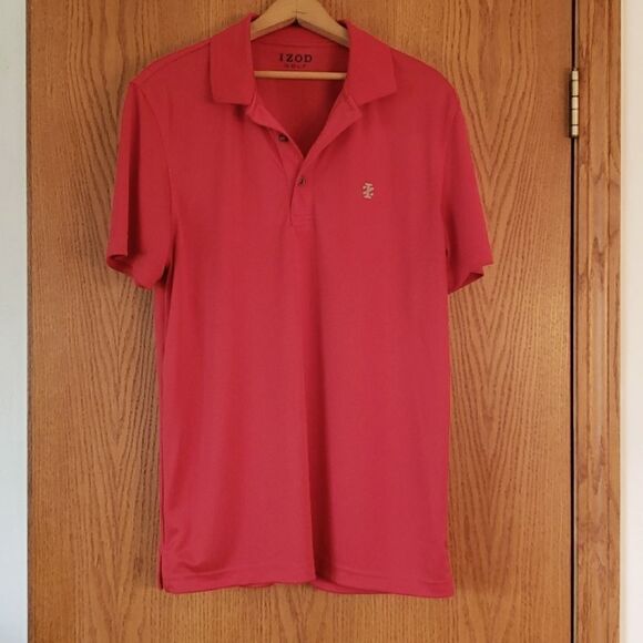 Very Nice Bright Red Izod Golf Polo Shirt Sz M - Picture 1 of 8